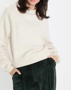 Pull en Laine mélangée manches raglans écru