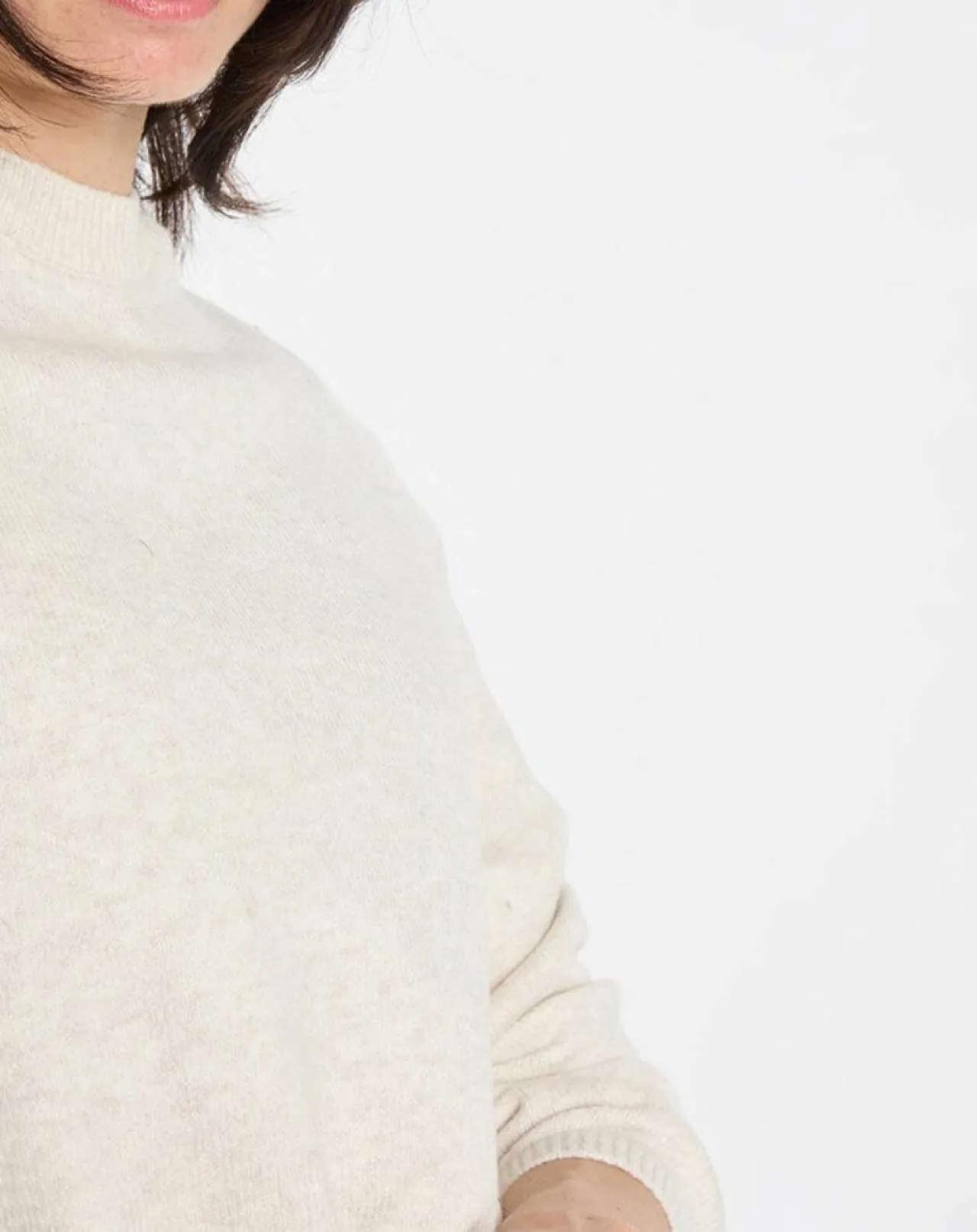 Pull en Laine mélangée manches raglans écru