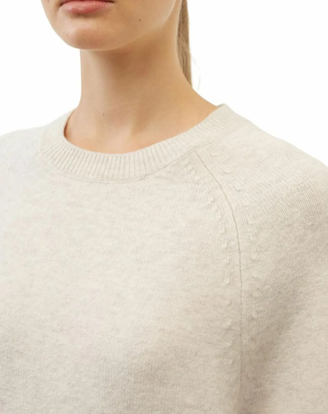 Pull en Laine mélangée manches raglans écru