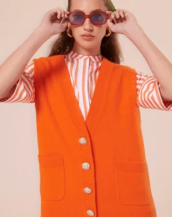 Pull en Laine mérinos & Alpaga orange