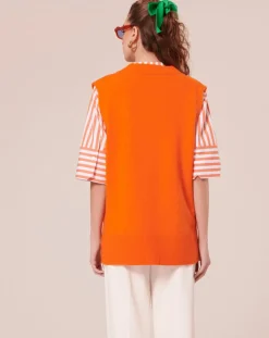 Pull en Laine mérinos & Alpaga orange