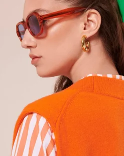 Pull en Laine mérinos & Alpaga orange