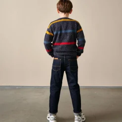 Pull en Laine Vierge mélangée Atham bleu marine