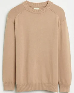 Pull en Maille de coton Rachi col rond camel