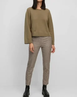 Pull en Maille de coton stretch Basique marron