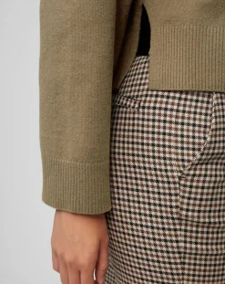 Pull en Maille de coton stretch Basique marron