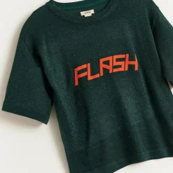 Pull en Maille Debri vert foncé