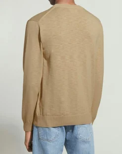 Pull en maille flammée beige