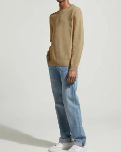 Pull en maille flammée beige