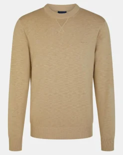 Pull en maille flammée beige