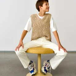 Pull en Maille épaisse de Coton mélangé Auales sans manches beige