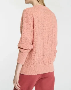 Pull en Maille pointelle mousseuse vieux rose