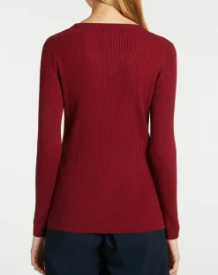 Pull en Maille stretch Franck ajusté bordeaux