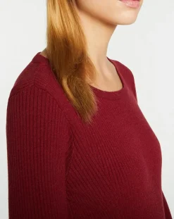 Pull en Maille stretch Franck ajusté bordeaux