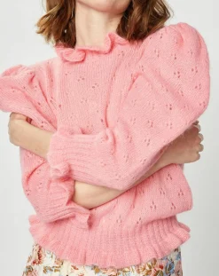 Pull en Mohair & Alpaga mélangés Chamallow rose