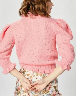 Pull en Mohair & Alpaga mélangés Chamallow rose