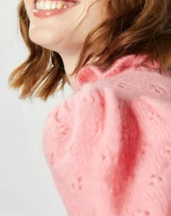 Pull en Mohair & Alpaga mélangés Chamallow rose