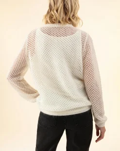 Pull en Mohair & Laine mélangés Meryl écru
