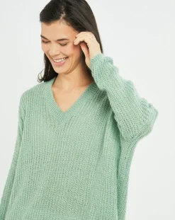Pull en Mohair mélangé Anouk vert