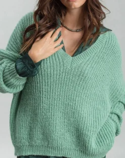 Pull en Mohair mélangé Anouk vert