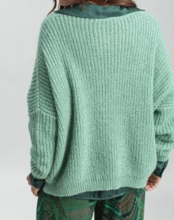 Pull en Mohair mélangé Anouk vert
