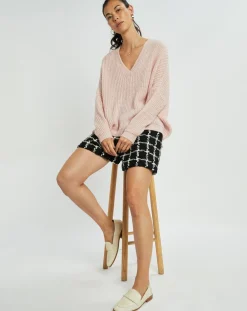 Pull en Mohair mélangé Anouk rose pâle