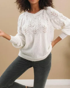 Pull en Mohair mélangé Ella ivoire