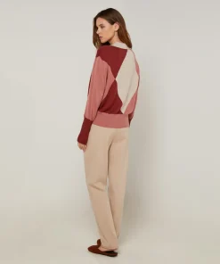Pull Eugénie en Laine mélangée beige/rose