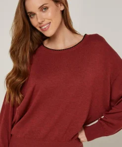 Pull Evelyne en Laine mélangée rouge brique