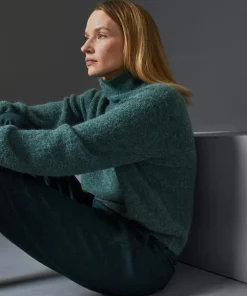 Pull Francesca col roulé vert de gris
