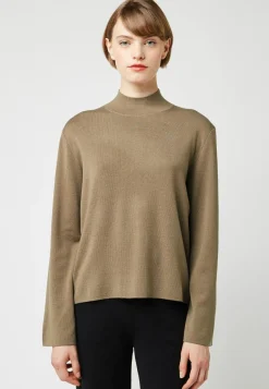 Pull Garance col montant marron camel