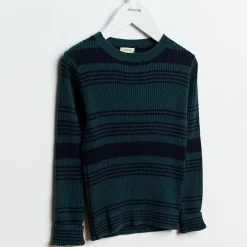 Pull Glava à rayures vert émeraude/noir