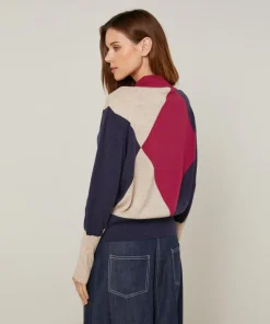 Pull Hughette en Laine mélangée rouge grenat
