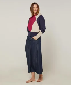 Pull Hughette en Laine mélangée rouge grenat