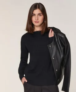 Pull Iseult en laine jacquard noir