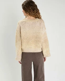 Pull Jade beige/blanc
