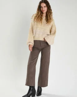 Pull Jade beige/blanc