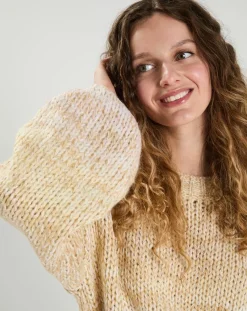 Pull Jade beige/blanc