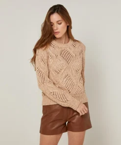 Pull Javotte en Coton & Laine beige ficelle