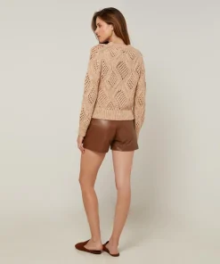 Pull Javotte en Coton & Laine beige ficelle