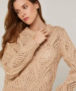 Pull Javotte en Coton & Laine beige ficelle