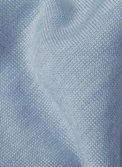 Pull Jocelyne 100% laine capuche tricolore bleu ciel