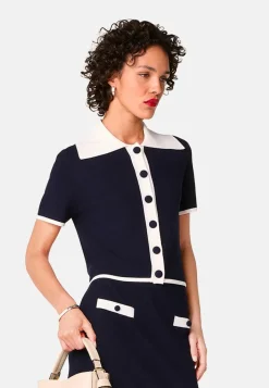 Pull Julie-Rose manches courtes bleu marine