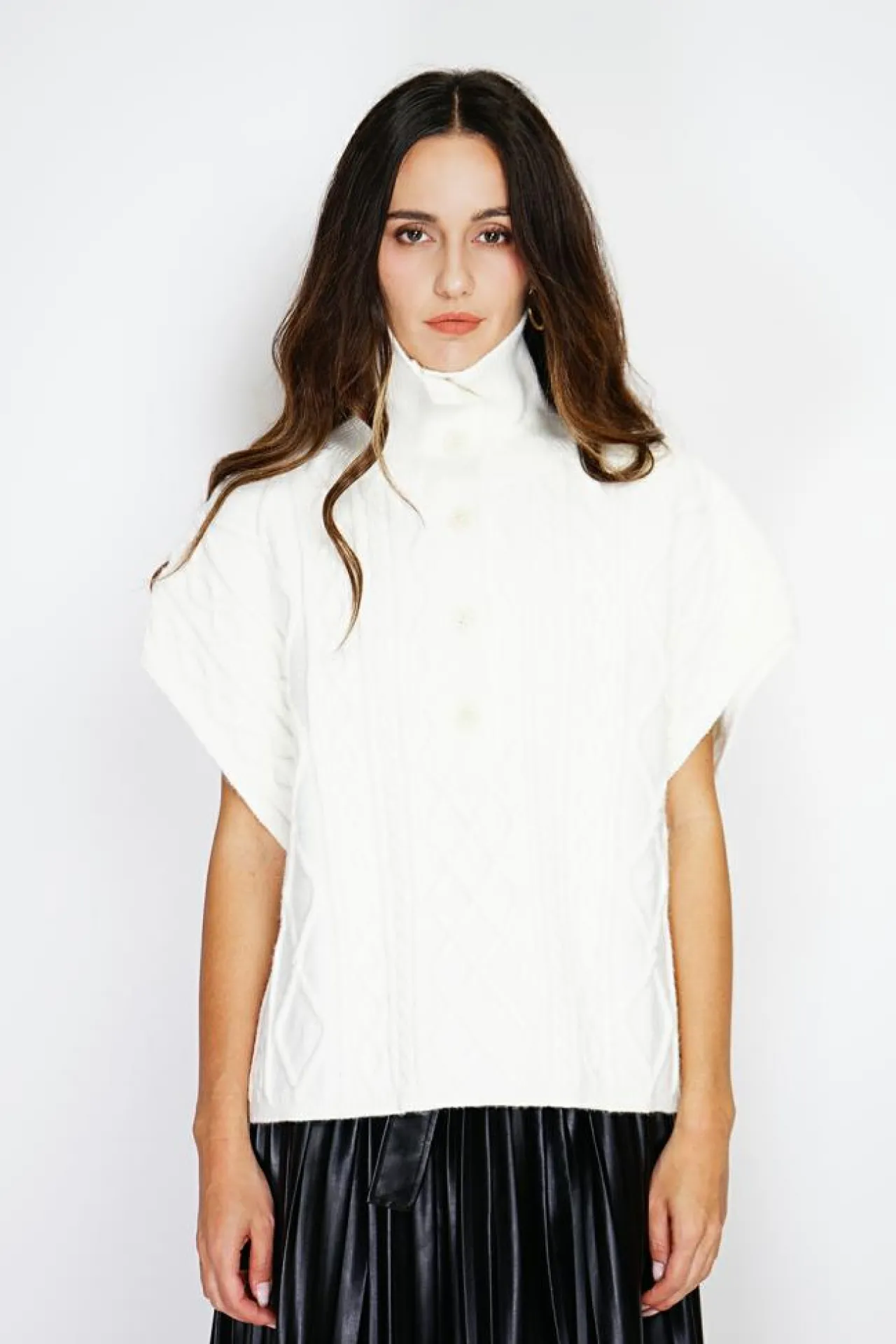 Pull large à capuche en Cachemire mélangé naturel