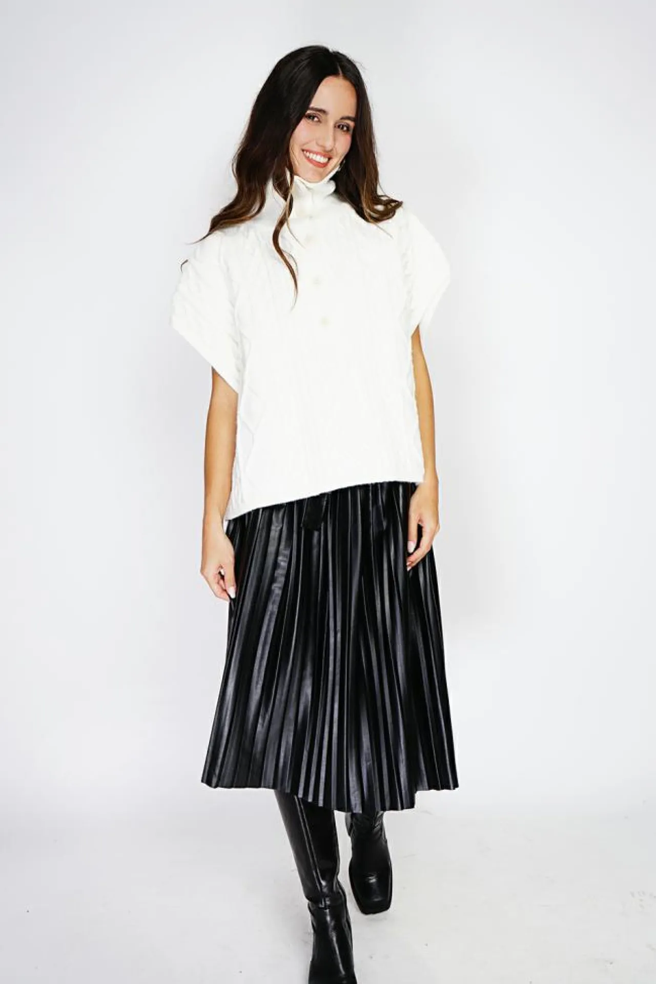 Pull large à capuche en Cachemire mélangé naturel