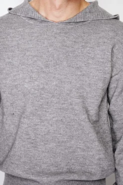 Pull large à capuche en Cachemire mélangé flanelle