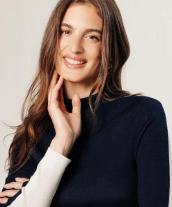Pull Liesse double face bleu nuit