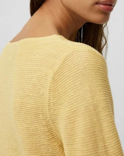 Pull maille 100% Lin jaune