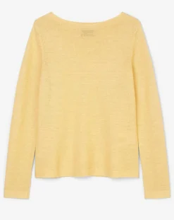 Pull maille 100% Lin jaune