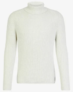 Pull Maille côtelée écru